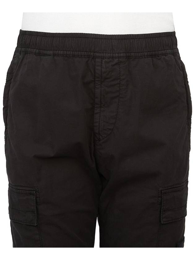 Banding Waist Tapered Cargo Straight Pants Black - STONE ISLAND - BALAAN 6