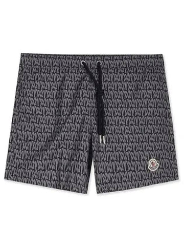 All over logo printing swim shorts black gray men s pants 2C00001 597DA S99 - MONCLER - BALAAN 1