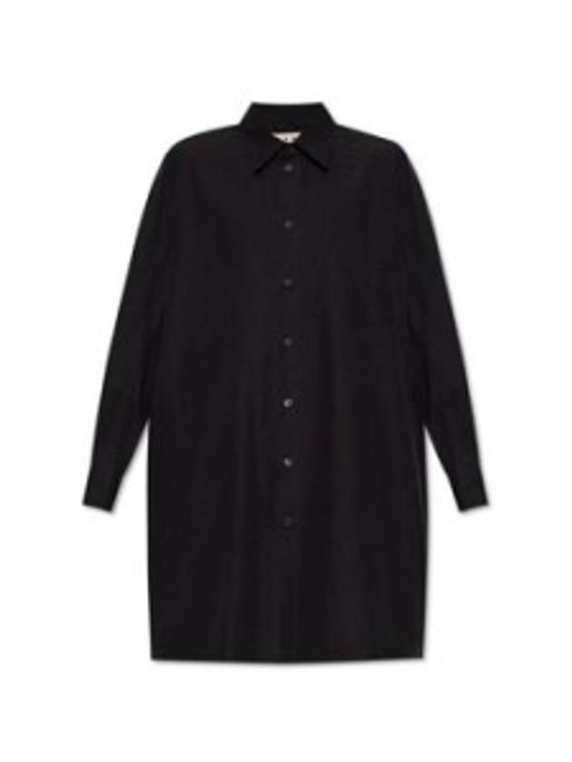 Women's Cotton Shirt Midi Dress Black - MARNI - BALAAN 2