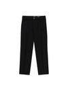 Men's Belted Two Tuck Tapered Slacks Black - SOLEW - BALAAN 1