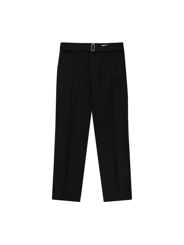 Men's Belted Two-Tuck Tapered Pants Black SW21APA04BK - SOLEW - BALAAN 1