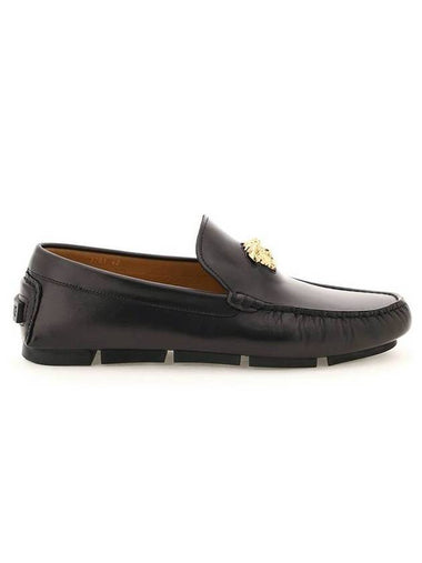 La Medusa Leather Loafers Black - VERSACE - BALAAN 1