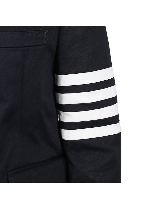 4 Bar Armband Cotton Blazer Jacket Navy - THOM BROWNE - BALAAN 8