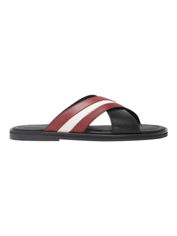 Jabil Logo Striped Slippers Black - BALLY - BALAAN 1