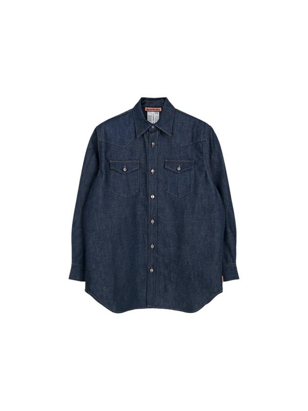 Button Up Denim Long Sleeve Shirt Blue - ACNE STUDIOS - BALAAN 2