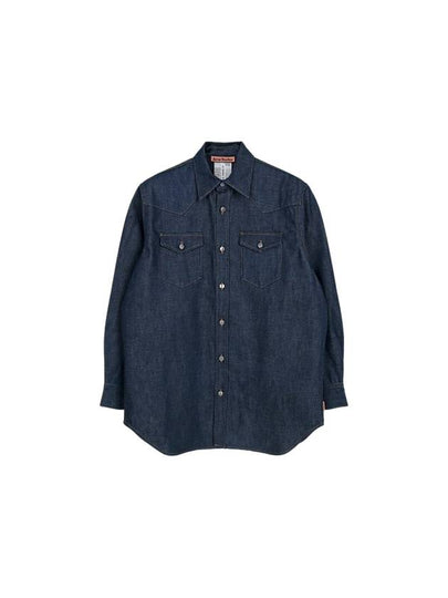 Button Up Denim Long Sleeve Shirt Blue - ACNE STUDIOS - BALAAN 2