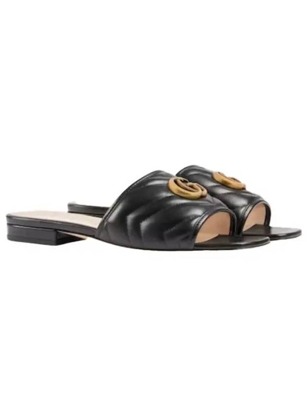 Double G Matelasse Slippers Black - GUCCI - BALAAN 2