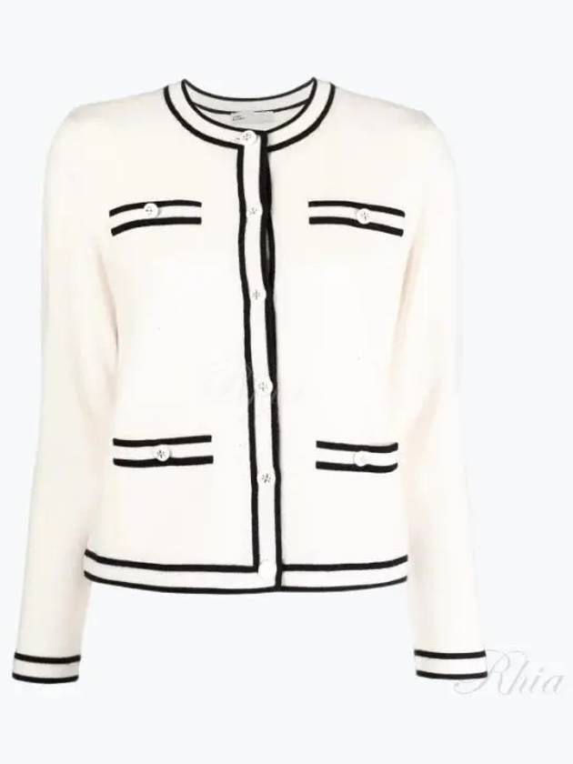 Kendra Button-Up Crew Neck Cardigan Ivory - TORY BURCH - BALAAN 2