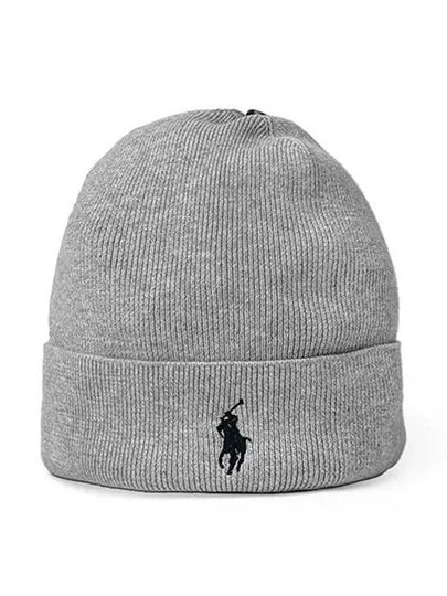 Signature Pony Logo Beanie Grey - POLO RALPH LAUREN - BALAAN 2