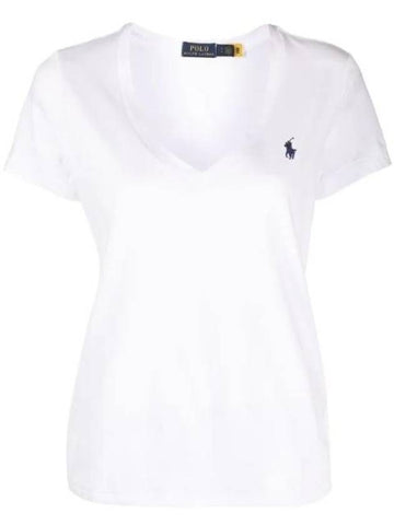 Pony V-Neck Short Sleeve T-Shirt White - POLO RALPH LAUREN - BALAAN 1