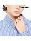 Logo Enamel Metal Ring Gold Black - MIU MIU - BALAAN 4