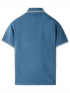Stretch Cotton Pique Short Sleeve Polo Shirt Light Blue - STONE ISLAND - BALAAN 3