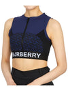 TB Logo Sportive Zip Up Top Sleeveless Blue - BURBERRY - BALAAN.