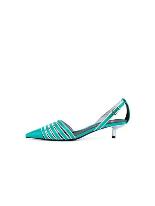 Women s Pointed Toe Satin Decollete Shoes Green 271674 - EMPORIO ARMANI - BALAAN 1