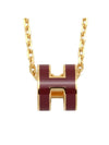 Mini Pop H Pendant Necklace Gold Rouge Ruby - HERMES - BALAAN 1