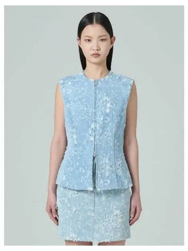 Bullet Denim Torso Slim Fit Cutout Sleeveless Shirt Sky Blue Domestic Product GM0024022160090 - JUUN.J - BALAAN 1