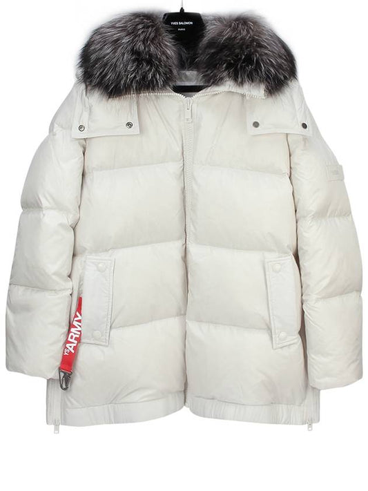 Army technical fox trim down jacket FM03576M08W A1029 LIMESTONE YVC012lg - YVES SALOMON - BALAAN 1