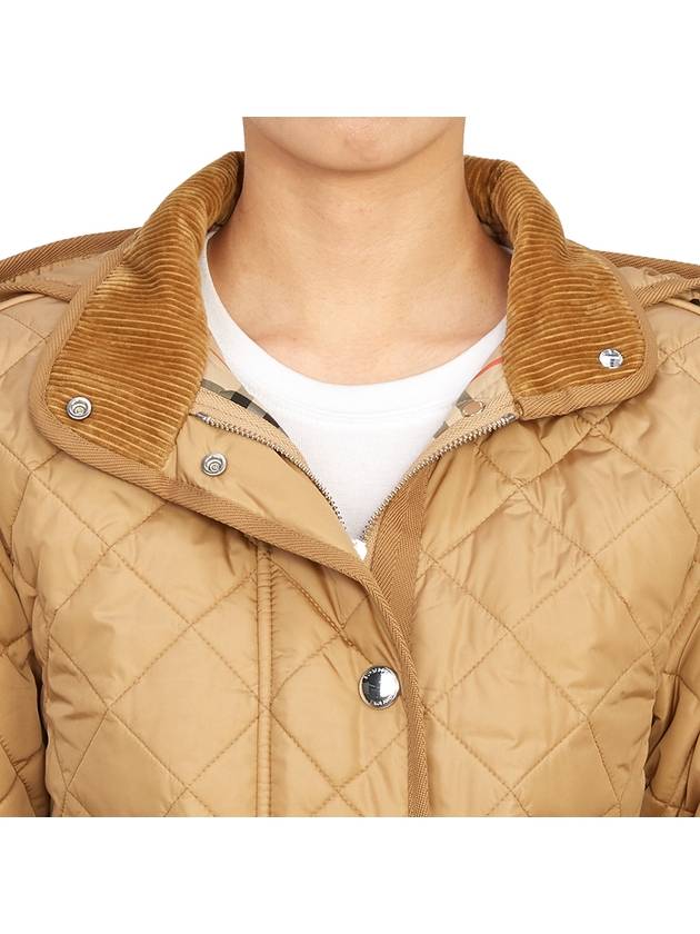 Women's Cropped Quilted Hoodie Jacket Archives Beige - BURBERRY - BALAAN 9