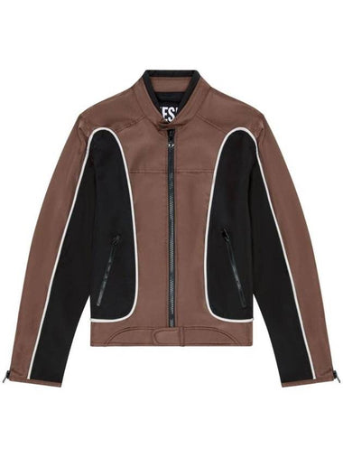 J-Blink Color Block Biker Jacket Black Brown - DIESEL - BALAAN 1