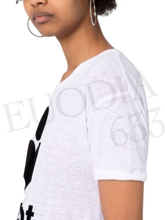 Women s Coldy Logo T Shirt White Black TS0004FA A1N09E 20WH - ISABEL MARANT - BALAAN 10