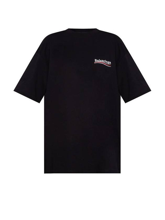 Wave Logo Short Sleeve T-Shirt Black - BALENCIAGA - BALAAN.