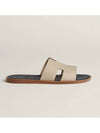 Izmir Leather Slippers Navy Ivory - HERMES - BALAAN 4