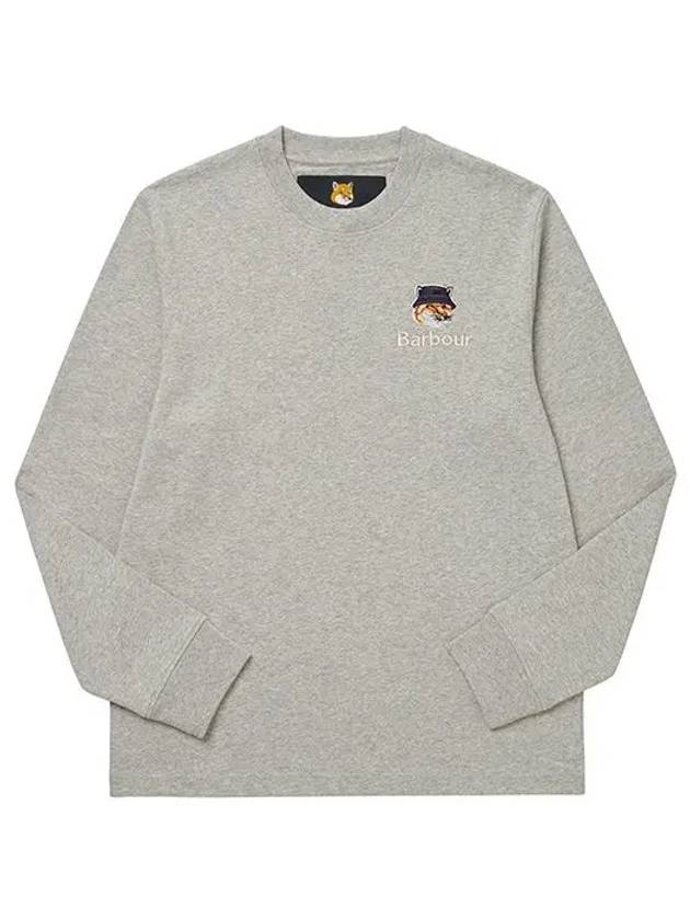 Fox Head Patch Crew Neck Long Sleeve T-Shirt Grey - BARBOUR - BALAAN 4