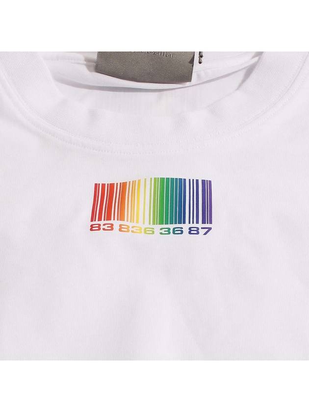 Rainbow Barcode Short Sleeve T-Shirt White - VETEMENTS - BALAAN 4