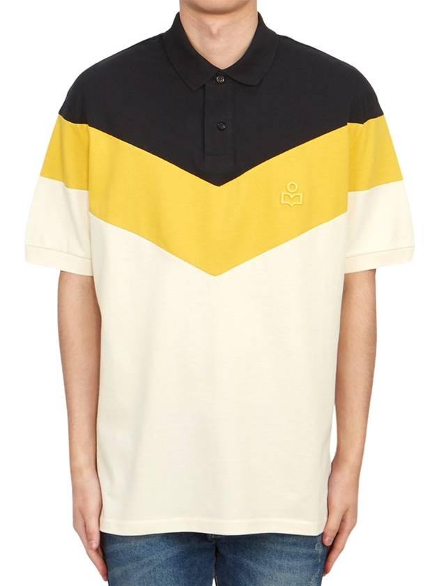 Anton Embroidered Logo Cotton Polo Shirt Yellow - ISABEL MARANT - BALAAN 2