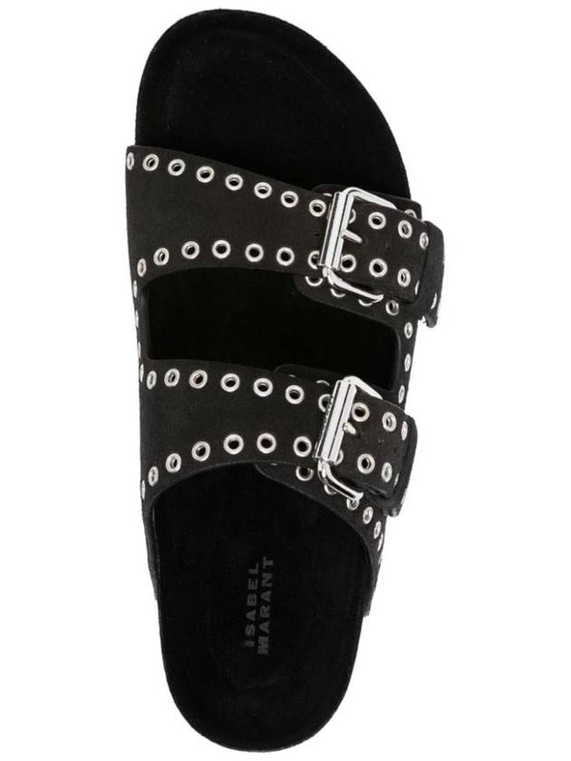 Lennyo Eyelet Leather Slippers Black - ISABEL MARANT - BALAAN 5