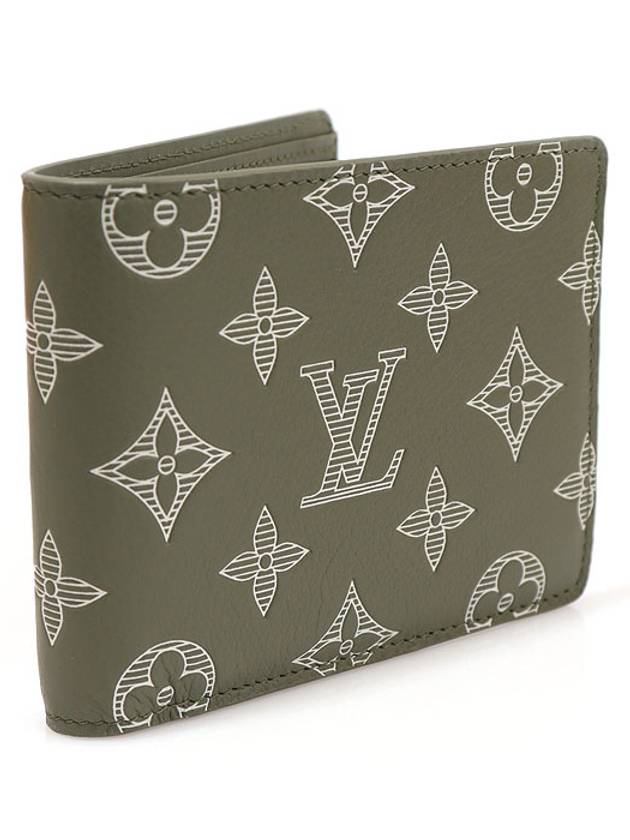 M12500 Olive Green Monogram Shadow Embossed Calfskin Multiple Wallet Bicycle - LOUIS VUITTON - BALAAN 3