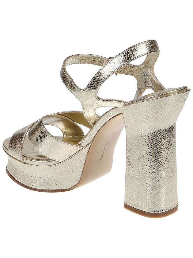 Salvatore platform sandals heel gold - SALVATORE FERRAGAMO - BALAAN 4