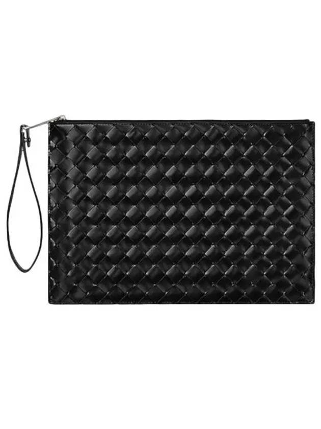 Intrecciato Medium Clutch Bag Black - BOTTEGA VENETA - BALAAN 2