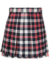 Women's Tartan Twill Mini Pleated Skirt Blue - THOM BROWNE - BALAAN 2