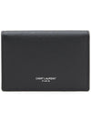 Business Flap in Grain De Poudre Embossed Leather Card Wallet Black - SAINT LAURENT - BALAAN 2