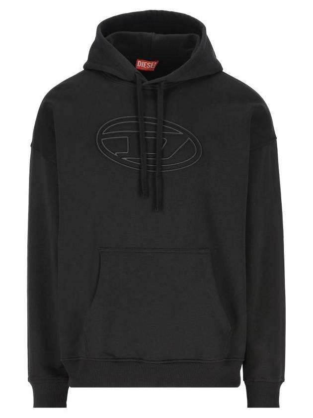 Embossed Oval D Hoodie Black - DIESEL - BALAAN 2