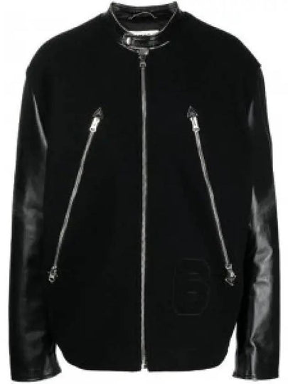 Oversized Wool Nylon Bomber Jacket Black - MAISON MARGIELA - BALAAN 2