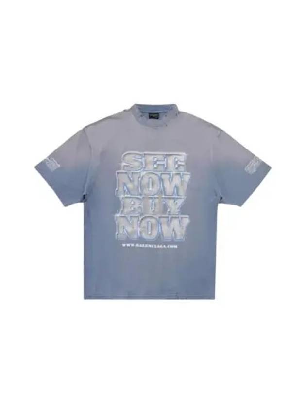 See Now Buy Now Short Sleeve T-Shirt Blue - BALENCIAGA - BALAAN 2