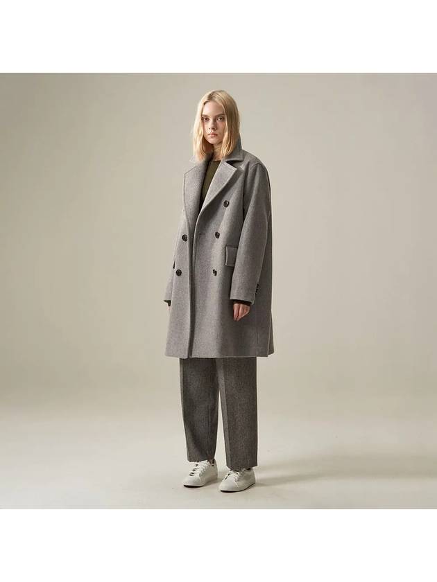 005 Gray Double Breasted Middle Coat - VOYONN - BALAAN 5