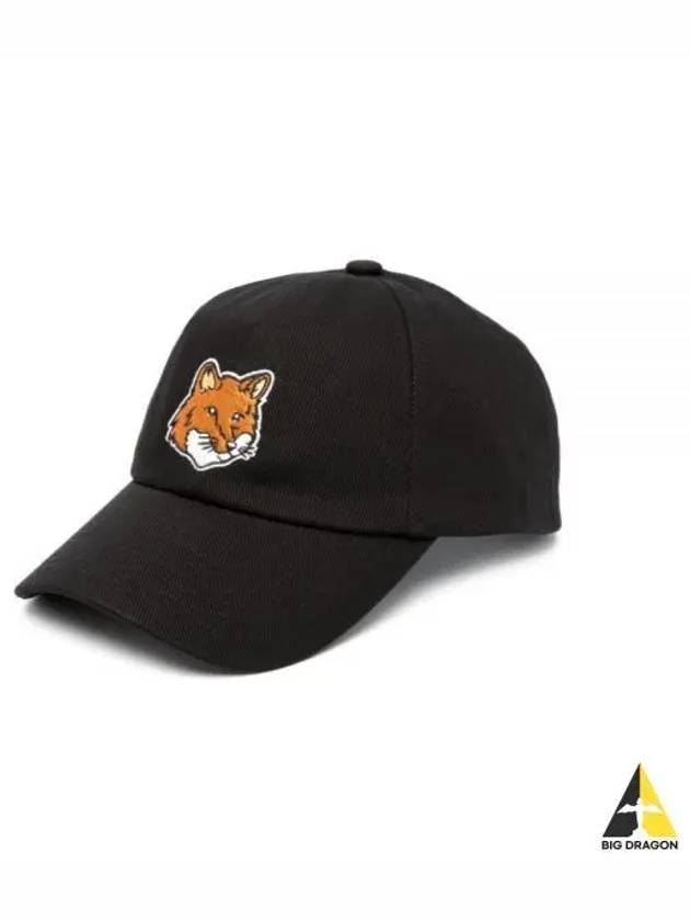 Large Fox Head Embroidery Ball Cap Black - MAISON KITSUNE - BALAAN 2