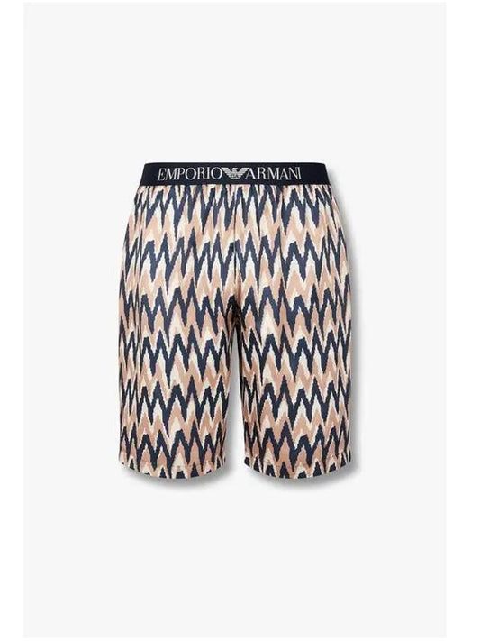 UNDERWEAR Men s Zigzag Pattern Silky Lounge Shorts Camel - EMPORIO ARMANI - BALAAN 1