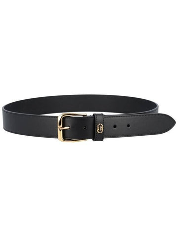 Men's Interlocking G Square Buckle Belt Black - GUCCI - BALAAN 1