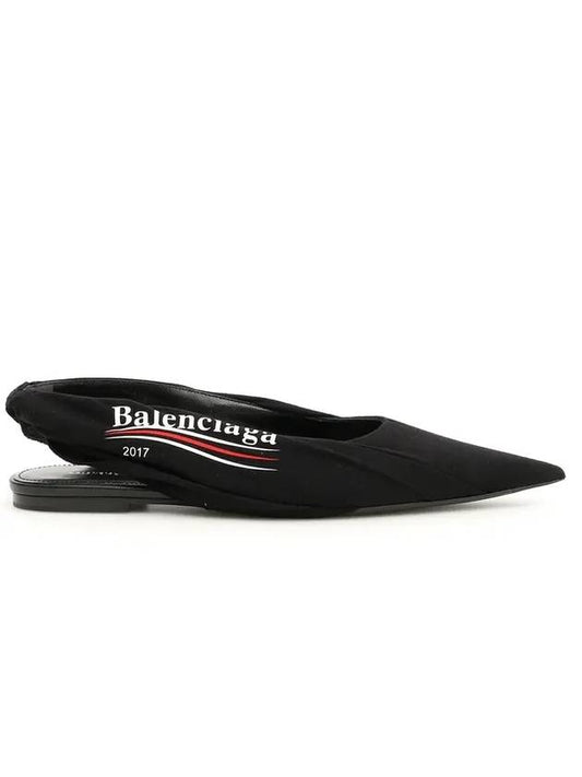 Logo Flat Sling Flat Black - BALENCIAGA - BALAAN 1