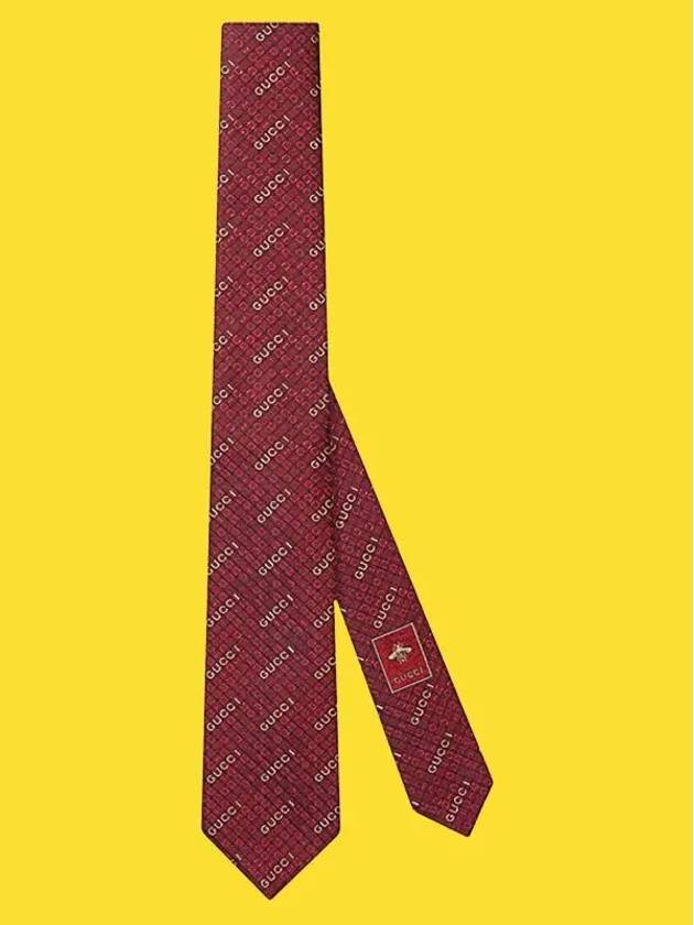 Silk Jacquard Tie Bordeaux - GUCCI - BALAAN 9