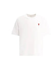 Small Heart Logo Short Sleeve T-Shirt White - AMI - BALAAN 2