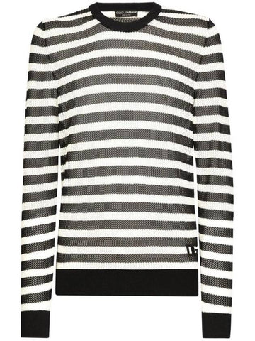 logo embroidery striped sweater GXX09ZJFMY2 - DOLCE&GABBANA - BALAAN 1