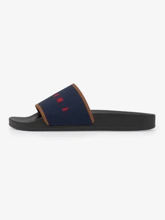 Stretch Logo Jacquard Slippers Blue - MARNI - BALAAN 2