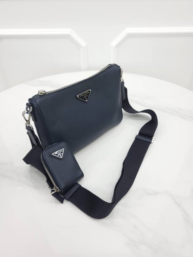 Saffiano leather shoulder bag 2VH113 navy - PRADA - BALAAN 3