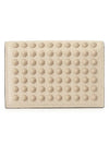 Sifnos Studded Bifold Card Wallet Beige - CHRISTIAN LOUBOUTIN - BALAAN 1