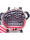 Basket Raffia Stripe Embroidery Gingham Oxford Scarf Tote Bag Natural - THOM BROWNE - BALAAN 7